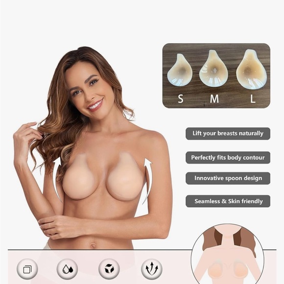 Invisible Sticky Bra in Nude - Large NIB - Picture 2 of 8